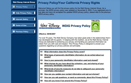 Walt Disney Internet Group: Privacy Policy