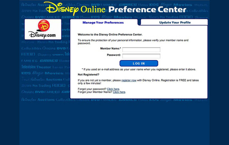 Disney Online Preference Center